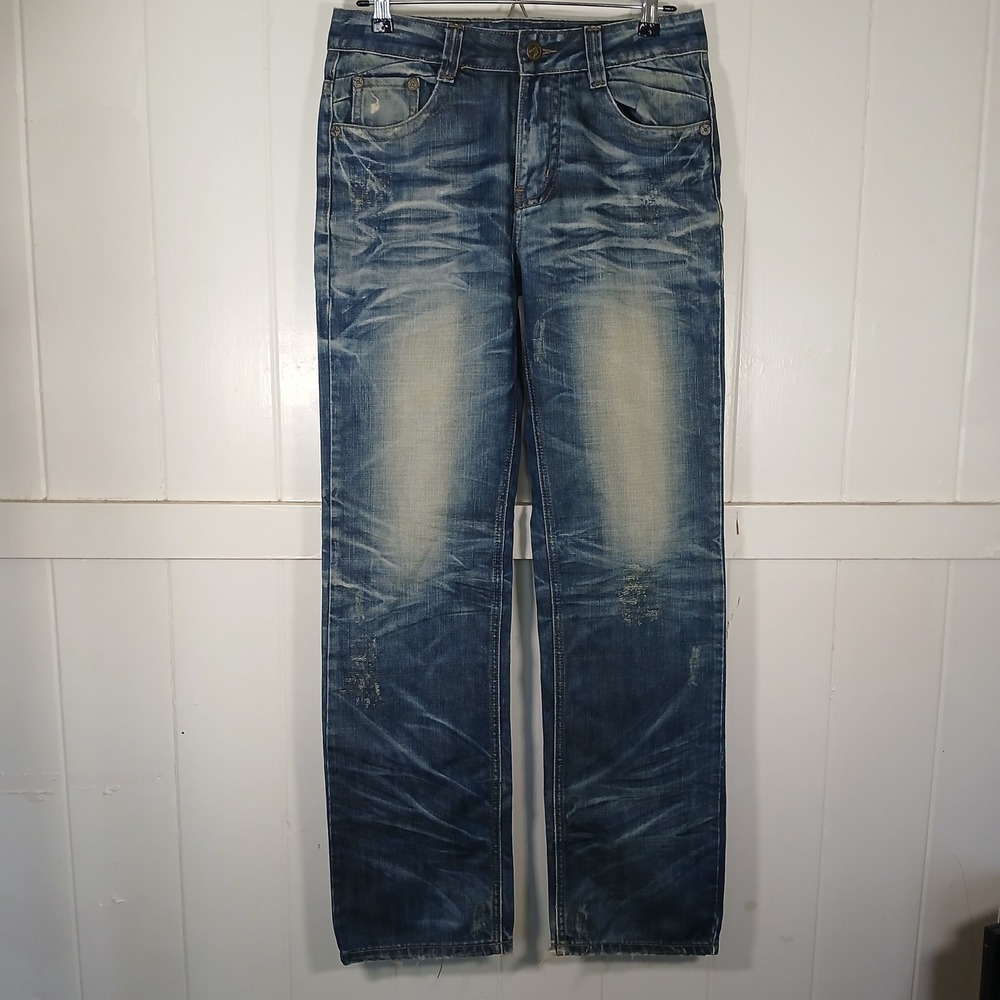 Dsquared2 Jeans Mens 31x32 Blue Distressed Faded Straight Leg Denim Pants